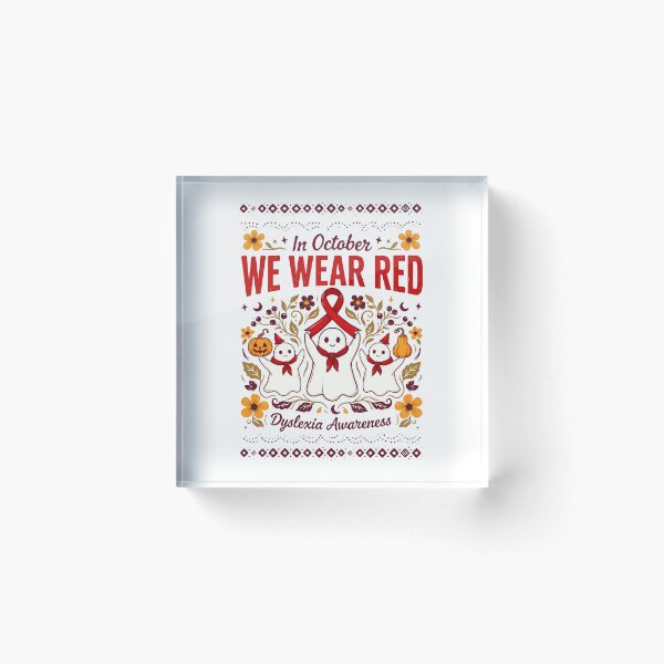 Item preview, In October We Wear Red Dyslexia Awareness Halloween Ghost Support designed and sold by Redgiant87x.