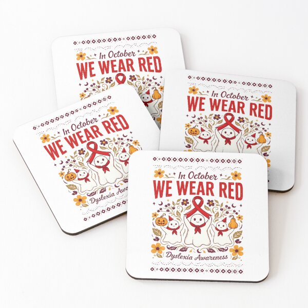 Item preview, In October We Wear Red Dyslexia Awareness Halloween Ghost Support designed and sold by Redgiant87x.