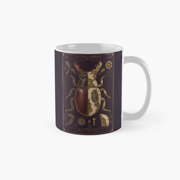 Item preview, Stag Beetle Natura et Machina Cyber Renaissance Entomological Plate designed and sold by DMarquiseArt.