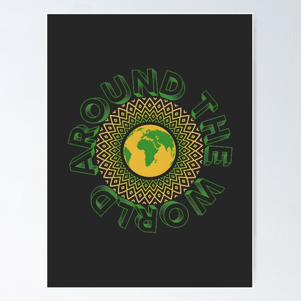 Item preview, Around the World Green Earth Globe Illustration Design designed and sold by Heyheidy13.