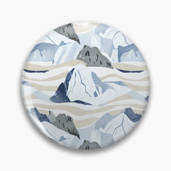 Item preview, Antarctic Landscape Shapes – Watercolor Icebergs and Penguins designed and sold by WildlifeInc.