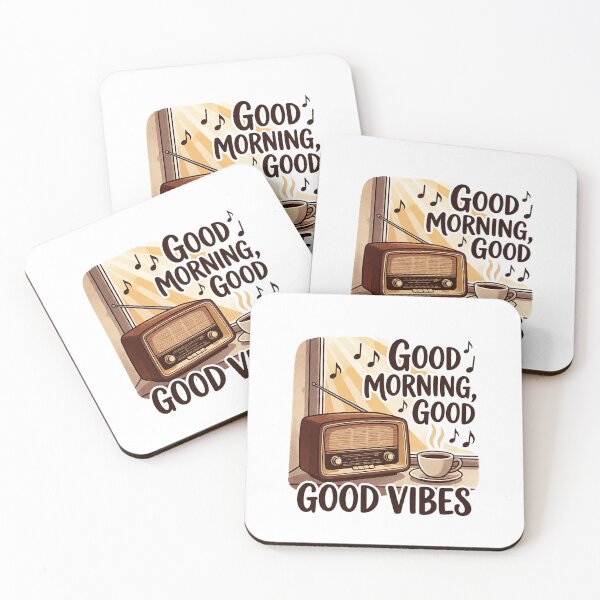 Item preview, Good Morning Good Vibes Vintage Radio & Coffee Art — Retro Lo-Fi Music Lover Gift designed and sold by cannsuh.