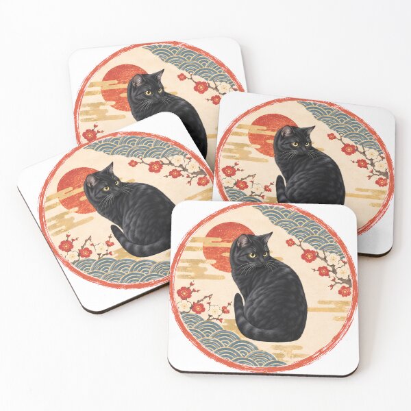 Item preview, Japanese Style Cat – Cute Cat in Traditional Japanese Art designed and sold by Neo Japonism Art.