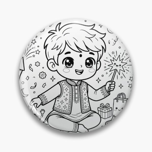 Item preview, Happy Diwali, Kawaii design featuring little boy designed and sold by khuship.