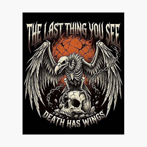 Item preview, The Last Thing You See – Skeletal Vulture Gothic Streetwear Design designed and sold by RajDeals.