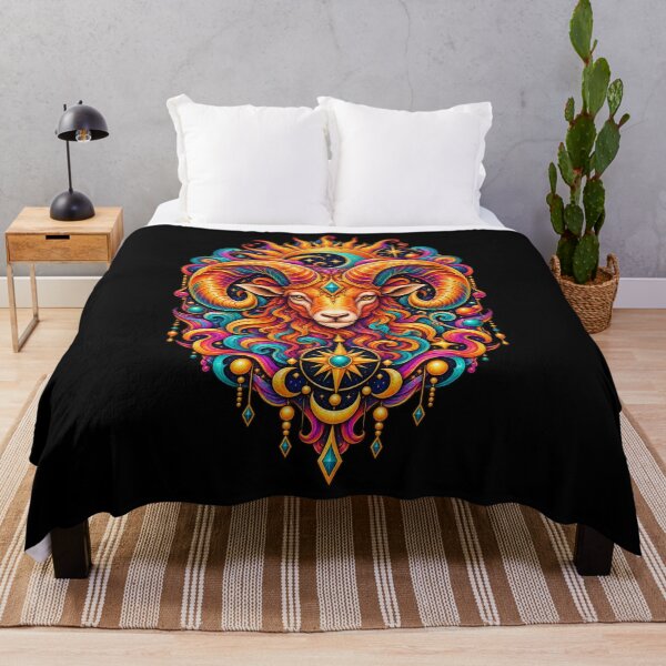 Item preview, Neon Ram Revolution – Psychedelic Aries Zodiac designed and sold by RockitBaby.