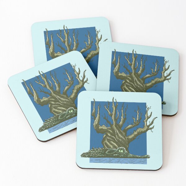 Item preview, Crocodile & Ancient Tree | Swamp Art | Wildlife Illustration designed and sold by Half Mess.
