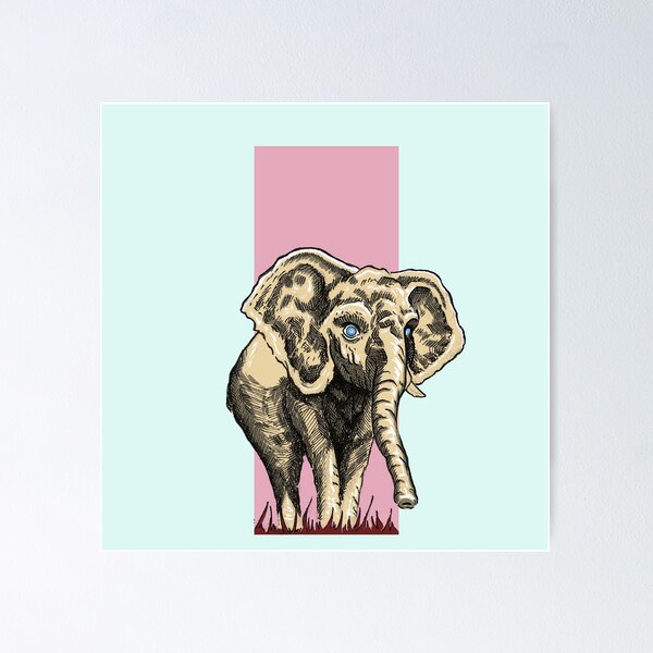 Item preview, Elephant Portrait | Vintage Wildlife Art | Nature Illustration designed and sold by Half Mess.