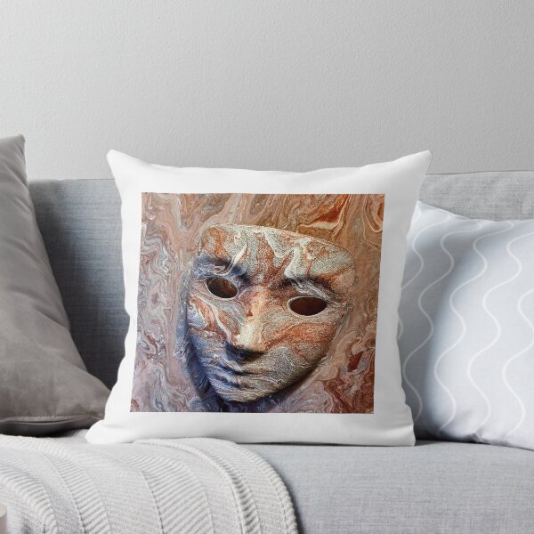 Item preview, Marbled Theatre Mask – Copper and Stone Fluid Art Mask designed and sold by www.ArtPal.com/millieesch.