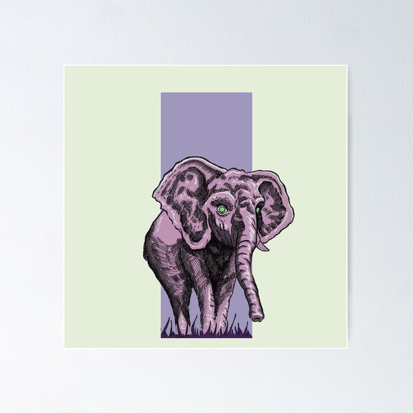 Item preview, Copy of Elephant Portrait | Vintage Wildlife Art | Nature Illustration designed and sold by Half Mess.