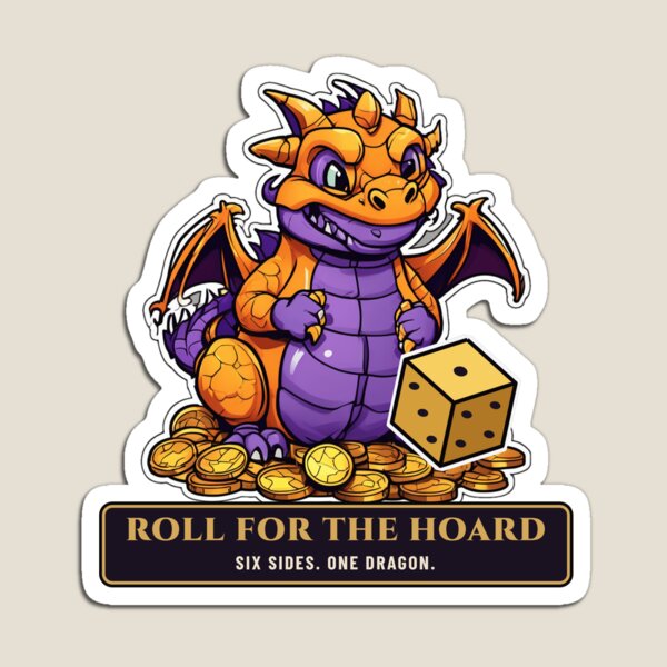 Item preview, Roll for the Hoard – Little Dragon with a Golden Die designed and sold by Wyyder's Spellbook.