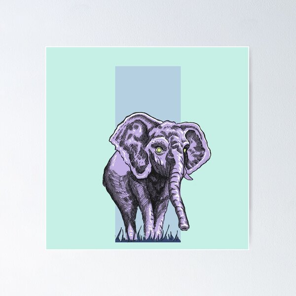 Item preview, Elephant Portrait | Vintage Wildlife Art | Nature Illustration designed and sold by Half Mess.