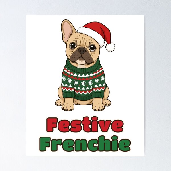 Item preview, Festive Frenchie French Bulldog Christmas Sweater designed and sold by Bornprints.