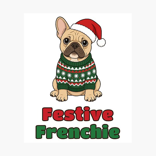 Item preview, Festive Frenchie French Bulldog Christmas Sweater designed and sold by Bornprints.