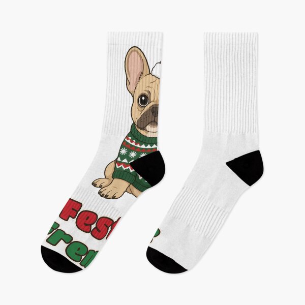 Item preview, Festive Frenchie French Bulldog Christmas Sweater designed and sold by Bornprints.