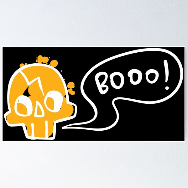 Item preview, Boo Yellow Skull Halloween Sticker, Funny Spooky Skull Speech Bubble designed and sold by Minem39.
