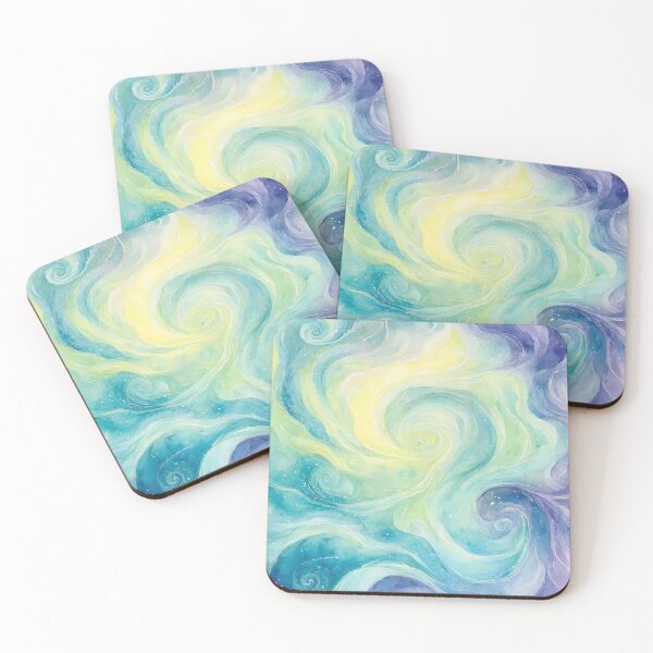 Item preview, Abstract Watercolor Swirls in Turquoise and Lavender designed and sold by Connys Colorful World.