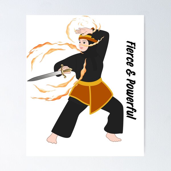 Item preview, Pencak Silat Woman Warrior Vector Illustration - Fierce & Powerful designed and sold by KRISHNAUIKEY.