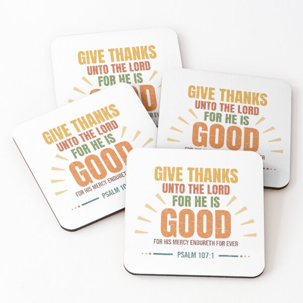 Item preview, Give Thanks Unto the Lord Psalm 107:1 Retro Christian Thanksgiving designed and sold by ebocraft.