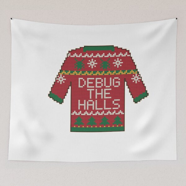 Item preview, Debug the Halls Pixel Knit Christmas Sweater for Coders designed and sold by Bornprints.