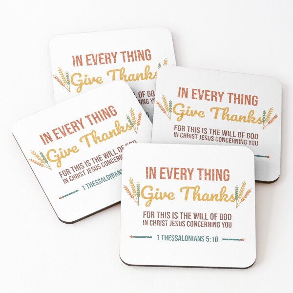 Item preview, In Every Thing Give Thanks 1 Thessalonians 5:18 Autumn Wheat Script designed and sold by ebocraft.