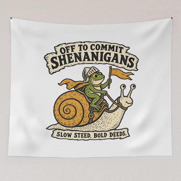 Item preview, Off to Commit Shenanigans Frog - Slow Steed, Bold Deed designed and sold by OddlyZippy.