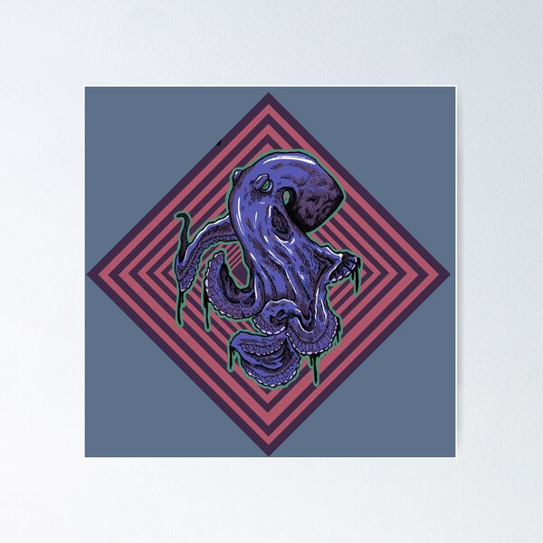 Item preview, Dark Octopus | Psychedelic Ocean Art | Surreal Marine Illustration designed and sold by Half Mess.