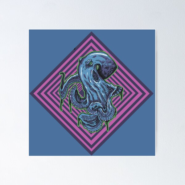 Item preview, Dark Octopus | Psychedelic Ocean Art | Surreal Marine Illustration designed and sold by Half Mess.
