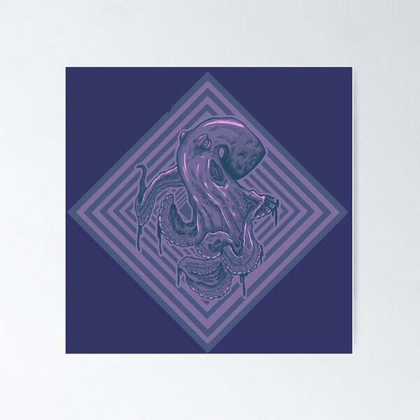 Item preview, Dark Octopus | Psychedelic Ocean Art | Surreal Marine Illustration designed and sold by Half Mess.