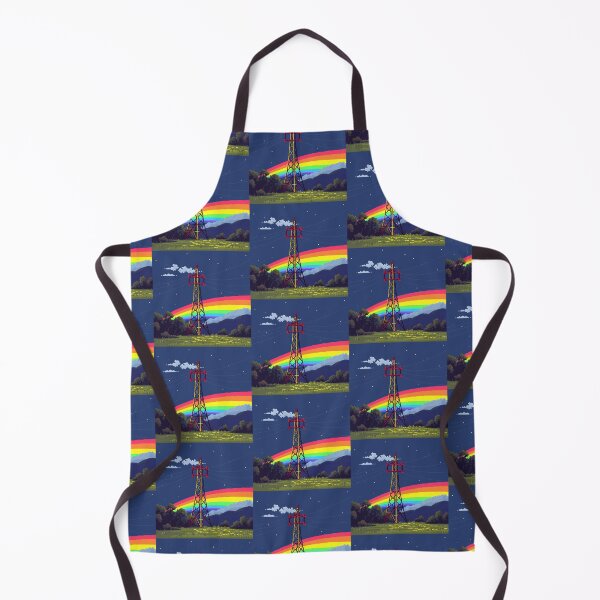 Item preview, Pixel Art Rainbow Over a Neon Power Tower designed and sold by Pylon-Bureau.