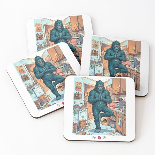 Item preview, Microwave Zen Bigfoot: Tree Pose & Leftovers designed and sold by Whimsy Trail Co.