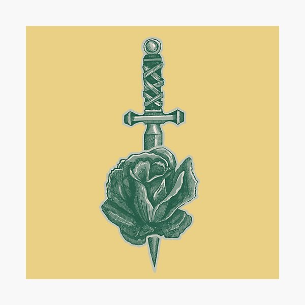 Item preview, Dagger & Rose | Gothic Tattoo Art | Dark Floral Illustration designed and sold by Half Mess.