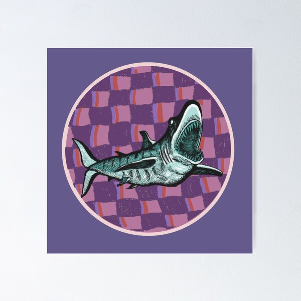Item preview, Great White Shark | Retro Ocean Art | Marine Wildlife designed and sold by Half Mess.