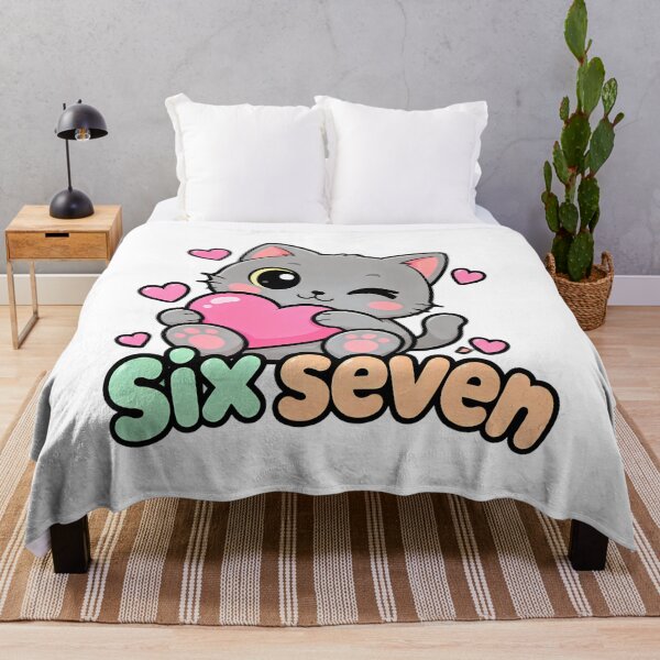 Item preview, Six Seven 67 Cat Funny Kids Gaming Brainrot Meme designed and sold by ArtDesignTp.