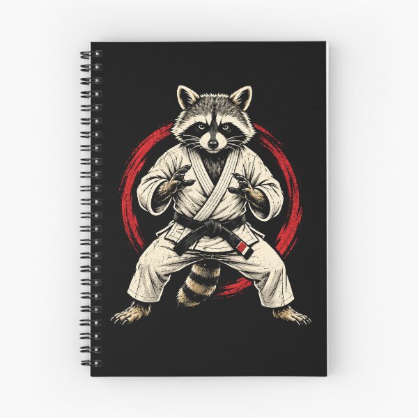 Item preview, Retro Jiu Jitsu Raccoon Martial Arts Fighter designed and sold by Moizento.