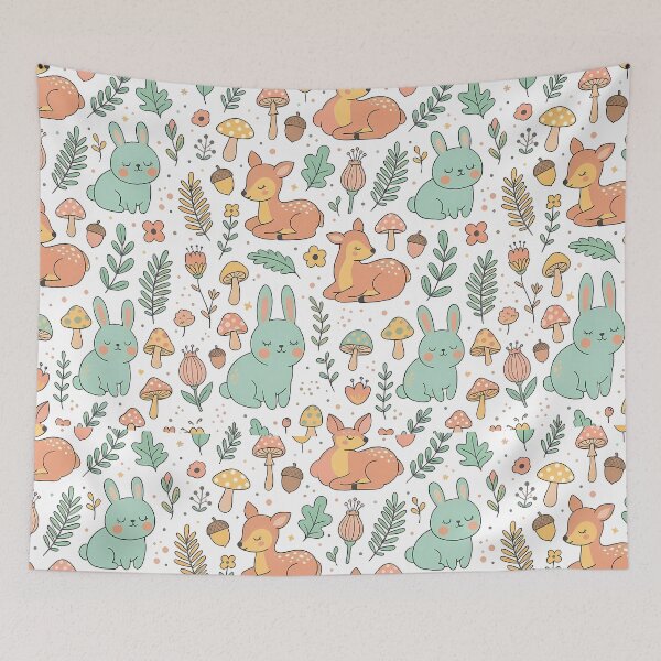 Item preview, Retronik Pattern Collection Cute Y2K Woodland Watercolor designed and sold by ART ATTACK ZONE.
