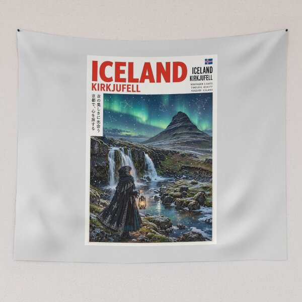 Item preview, Iceland — Kirkjufell — Gothic Solitude Beneath the Northern Lights designed and sold by DibujandoPorfa.