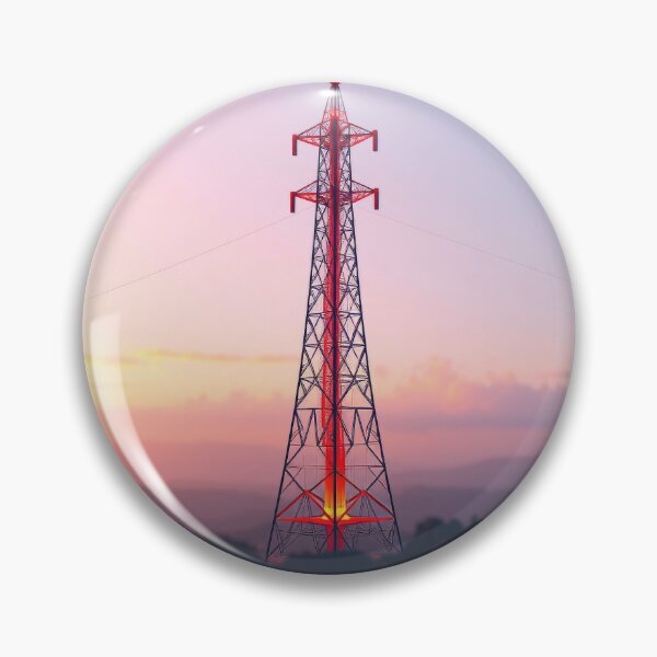 Item preview, Red Radio Tower Against a Pastel Sunset Sky designed and sold by Pylon-Bureau.