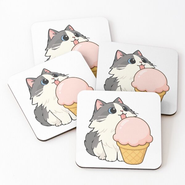 Item preview, Cat and Ice Cream Design designed and sold by CarefulCreation.