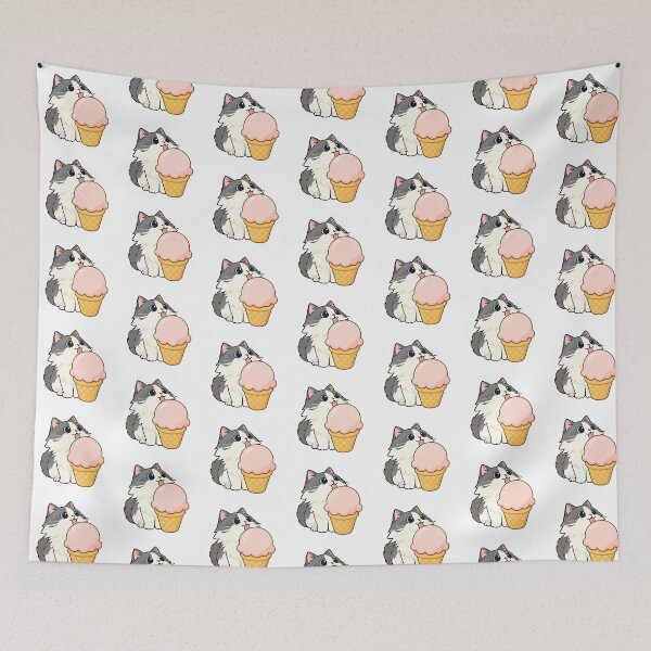 Item preview, Cat and Ice Cream Design designed and sold by CarefulCreation.