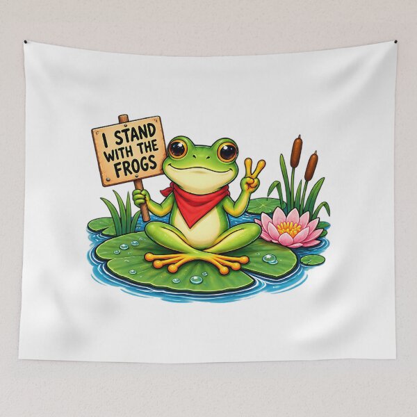 Item preview, I Stand With The Frogs Frog Resist Solidarity Humor designed and sold by ArtDesignTp.