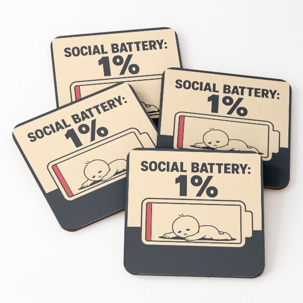 Item preview, Social Battery 1% – Funny Introvert and Social Exhaustion Design designed and sold by ManggaeJM.