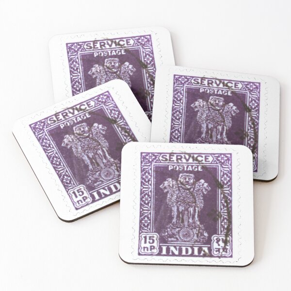 Item preview, Vintage Indian Lions Purple Postage Stamp designed and sold by red-amber65.