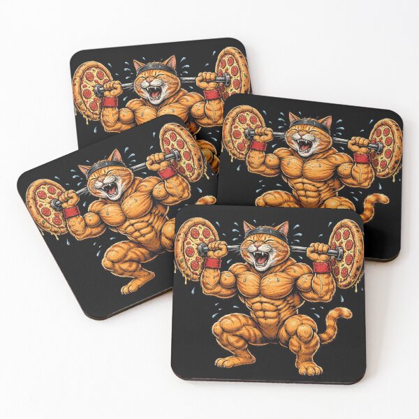 Item preview, Pizza Squat Funny Buff Cat Gym Fitness Pizza Lover Workout designed and sold by StrongEveryDayStore.