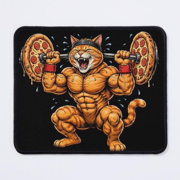 Item preview, Pizza Squat Funny Buff Cat Gym Fitness Pizza Lover Workout designed and sold by StrongEveryDayStore.