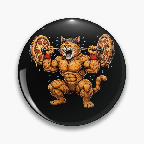 Item preview, Pizza Squat Funny Buff Cat Gym Fitness Pizza Lover Workout designed and sold by StrongEveryDayStore.