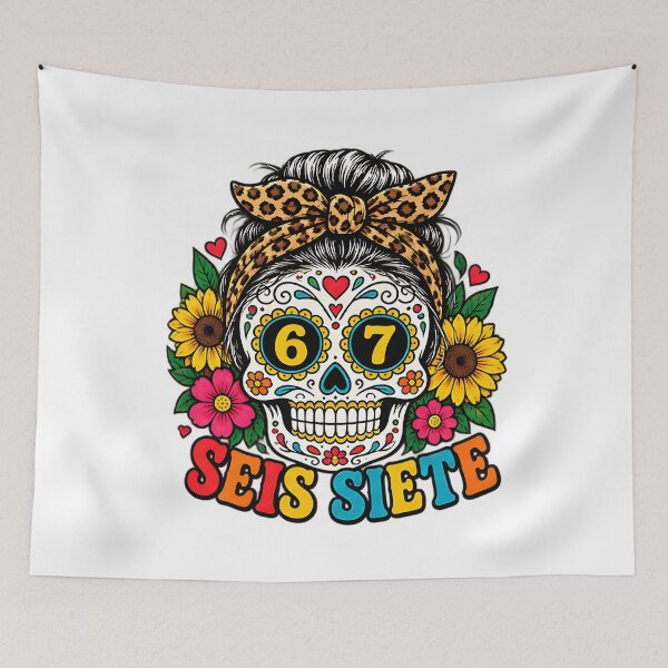 Item preview, Seis Siete Women's Seis Siete Mexican Skull Artwork designed and sold by ArtDesignTp.