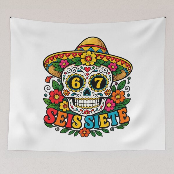 Item preview, Seis Siete Women's Skull Mexican Skull Graphic Art designed and sold by ArtDesignTp.