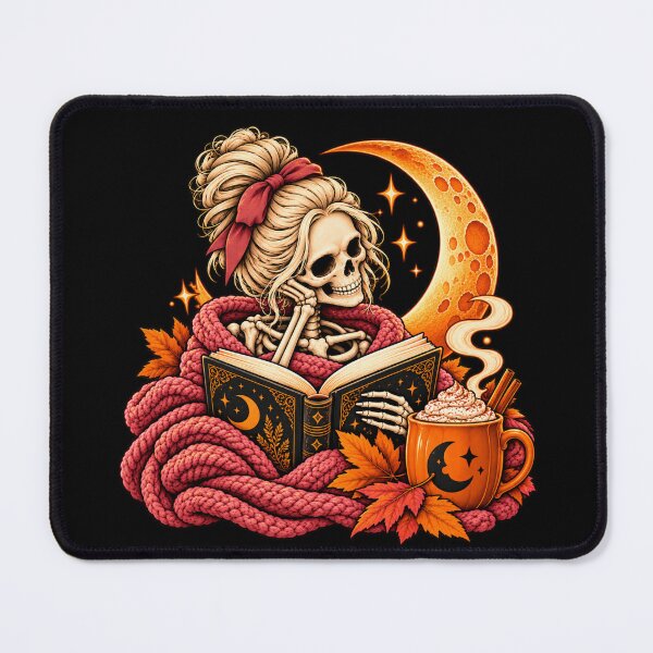 Item preview, Cozy Spooky Reader Skeleton Book Lover Gift designed and sold by Corvoria.