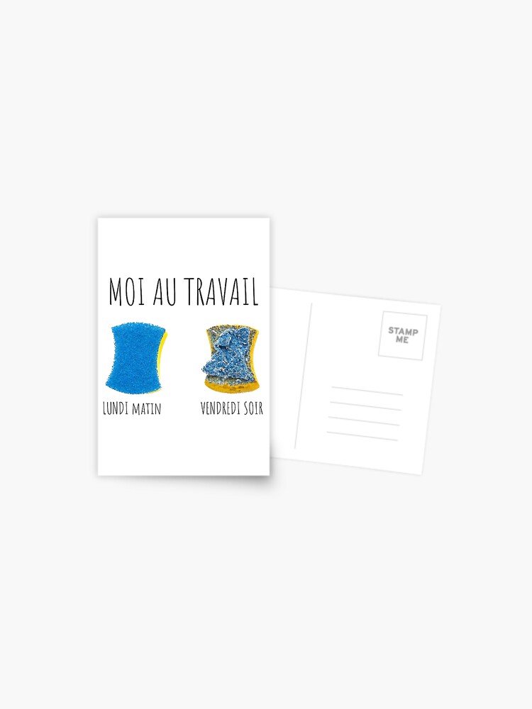 Carte Postale Humour Fatigue Au Travail Par Pierrecll Redbubble